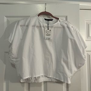 Zara white crop top